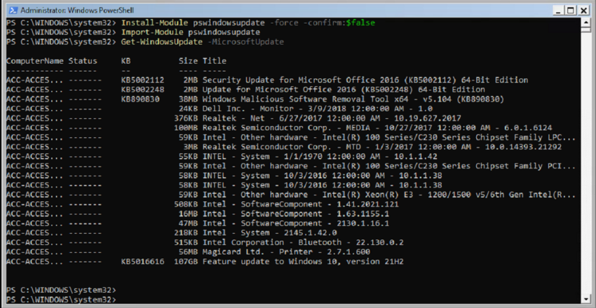 Windows Updates With PowerShell image.